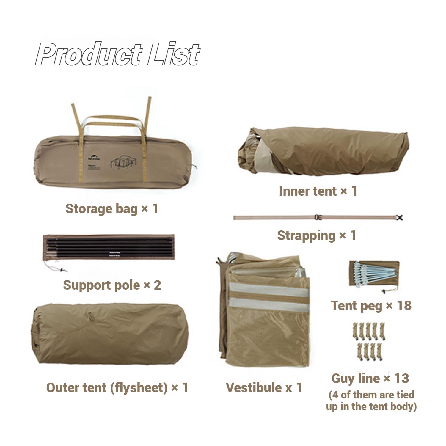 Naturehike, Family Camping Tent, Instant Setup Cabin Tent for 4 People with Rain fly, Quick-opening Family Tent with 1 Room, Outdoor Waterproof & Sun Protection Tent
