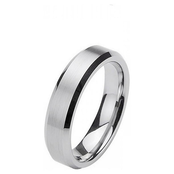 Tungsten Mens Wedding Band Matte Black Promise Ring For Him Custom