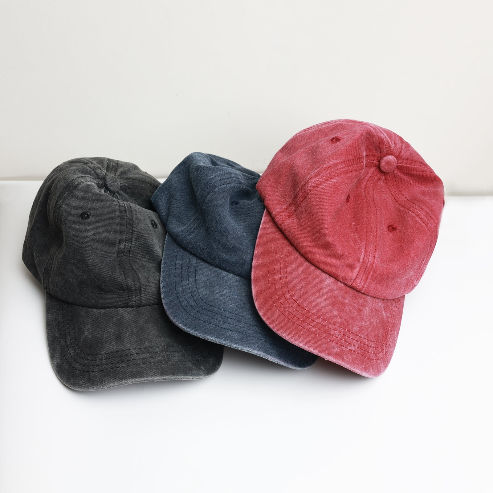 6 Pack Vintage Washed Baseball Cap Distressed Dad Golf Hat Unisex Blank Distressed Vintage Dad Hat - 6123 - Foremost Hat - main image 2