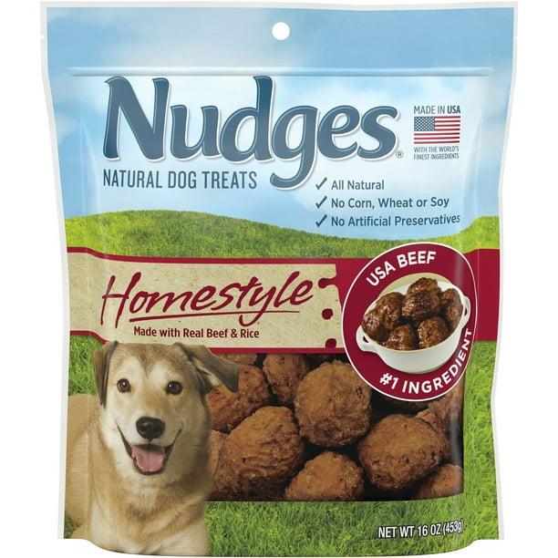 Blue Buffalo Nudges Homestyle Natural Dog Treats, Beef and Rice, 16oz Bag