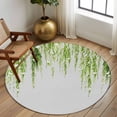 thumbnail image 2 of Large Round Rug 8Ft Washable Non-Slip, Sage Green Circle Area Rugs for Living Room Bedroom, Summer Botanical Leaves Watercolor Indoor Floor Mats Carpet Runner for Home Decor, 2 of 8