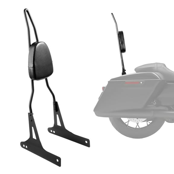 VEVOR Motorcycle Backrest Sissy Bar, Compatible with Harley-Davidson Dyna Street Glide, Road Glide, and Road King, 29-Inch Height Detachable Passenger Backrest, Black