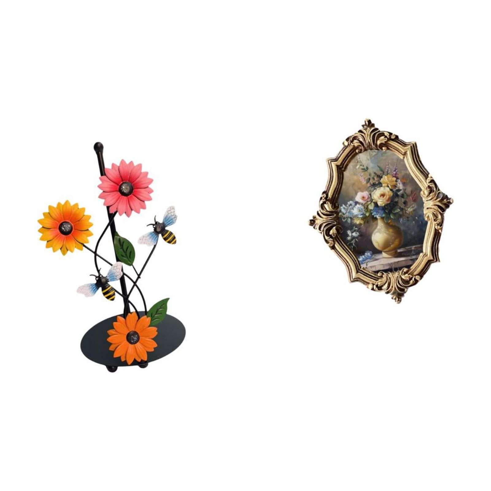Fiocias Toilet Paper Holder Iron Paper Towel Holder Countertop Kitchen Roll Holders Standing Paper Towel Photo Frame Resin Functional Decor Suitable for Offic