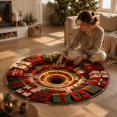 thumbnail image 6 of 3D Christmas Rug, 24" Christmas Round Illusion Door Mat, Welcome Floor Mat for Living Room Decor & Xmas Gift, 6 of 6