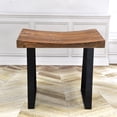 thumbnail image 5 of Greenage Old Pine Wood Concave Stool End Table Side Table Nightstand Plant Stand, 19"x12"x17"H, 5 of 9