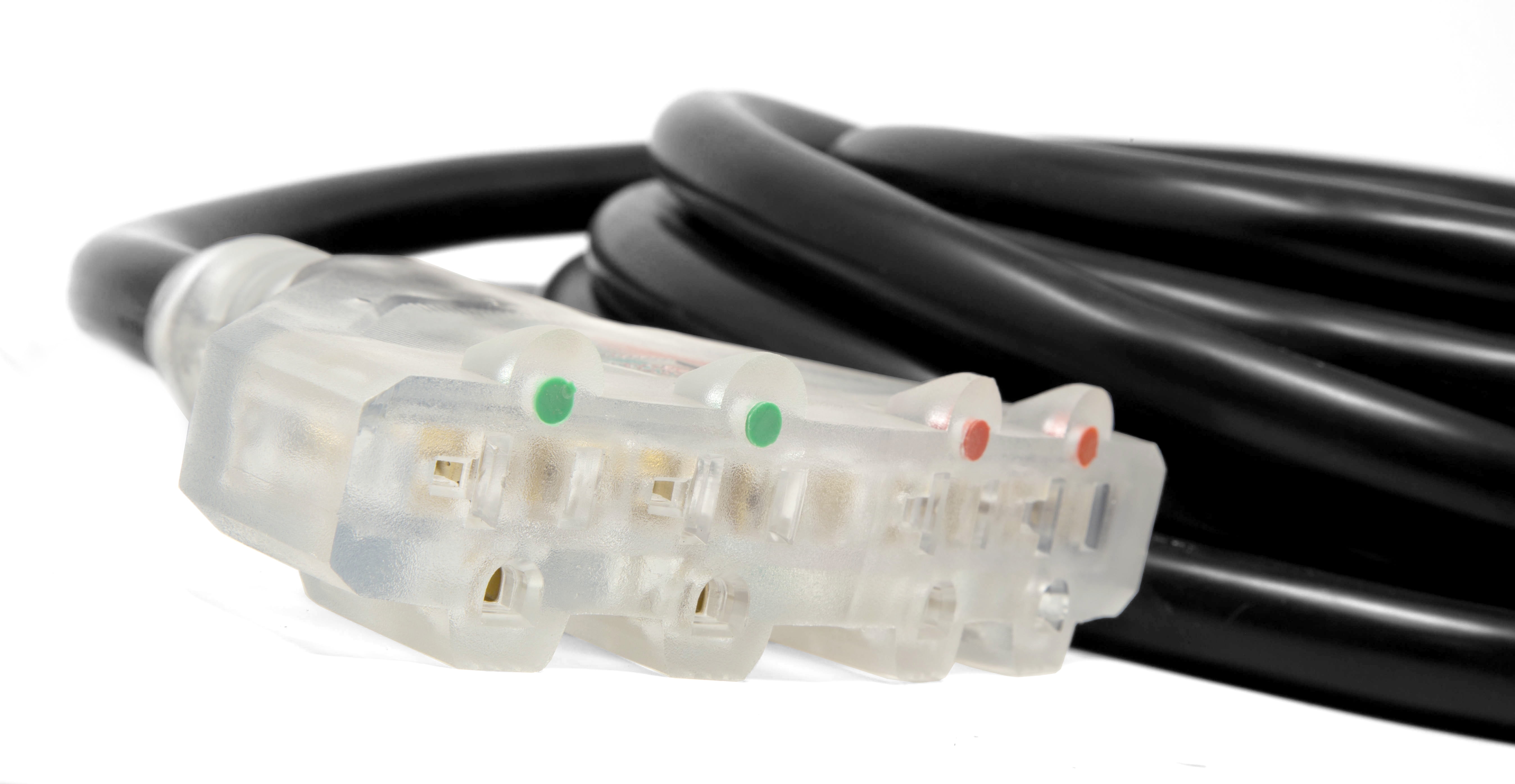 WEN 25 ft. 30-Amp 10-Gauge STW Fan-Style 10/4 Generator Extension Cord (converts L14-30R to four 5-20R outlets)