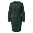 thumbnail image 4 of Mikilon Femmes Pull Manches Longues Automne Solide Décontracté 0-Cou Sweat-Shirt Robe, 4 of 5