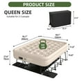 thumbnail image 6 of Uforic Inflatable Queen Air Mattress with Built-in Pump, Frame, Velvet Surface & Portable Storage Case, Khaki, 6 of 9
