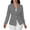 Gray, variant on Womens Blazer Jacket Crew Neck Soft Long Sleeve Slim Lightweight Casual Office Short Suit Coat