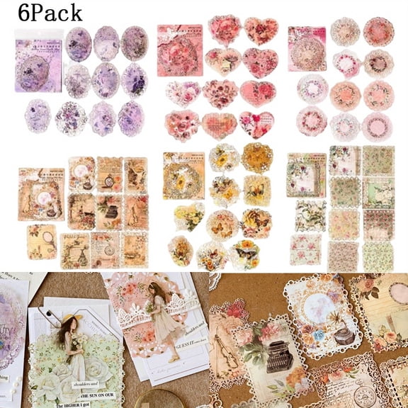 60-Piece Lace Edge Paper Set, Decorative Antique Cutouts for Scrapbooking, Journaling & Card Making