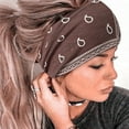 thumbnail image 4 of 3 uds. Diademas bohemias con estampado de moda Bandeau, diadema de algodón elástica para viaje, accesorios deportivos para el cabello para Yoga, 4 of 5