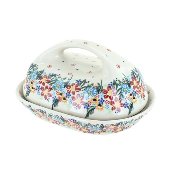 Blue Rose Polish Pottery Tara Butter Dish