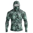 thumbnail image 2 of LTTVQM Mens Long Sleeve Shirts with Face Mask UPF 50+ Sun Protection Camo Hoodie Running Rash Guard Lightweight Hooded Shirts Workout Trendy Tops Black L, 2 of 10