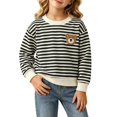 thumbnail image 5 of akafmk Girls Long Sleeve Shirts Ruffle Crew Neck Sweatshirt Pullover Embroidery Warm Base Layer Tops Fall Winter Clothes, 0-13Y, 5 of 5