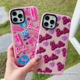 thumbnail image 4 of Translúcido Rosa Lindo Barbie Carta Ilustración CASETiFY Funda De Teléfono Compatible Para iPhone 14 13 12 11 Pro MAX X XS XR 6 7 8 Plus A Prueba De Golpes Cubierta Suave Protectora Completa, 4 of 4