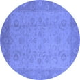thumbnail image 1 of Ahgly Company Indoor Round Oriental Blue Industrial Area Rugs, 6' Round, 1 of 4