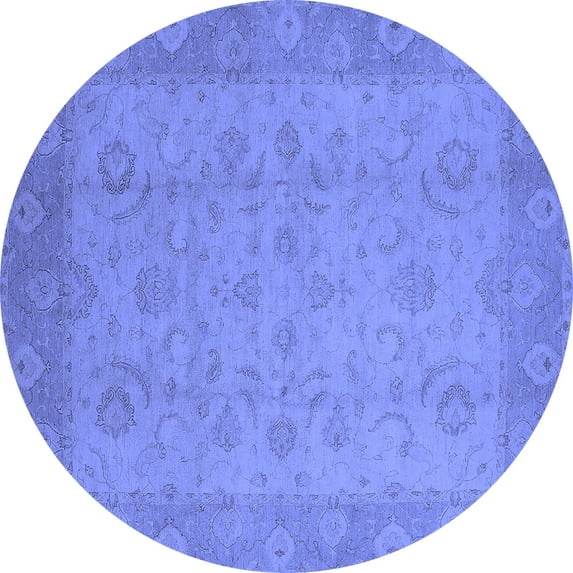 Ahgly Company Indoor Round Oriental Blue Industrial Area Rugs, 6' Round