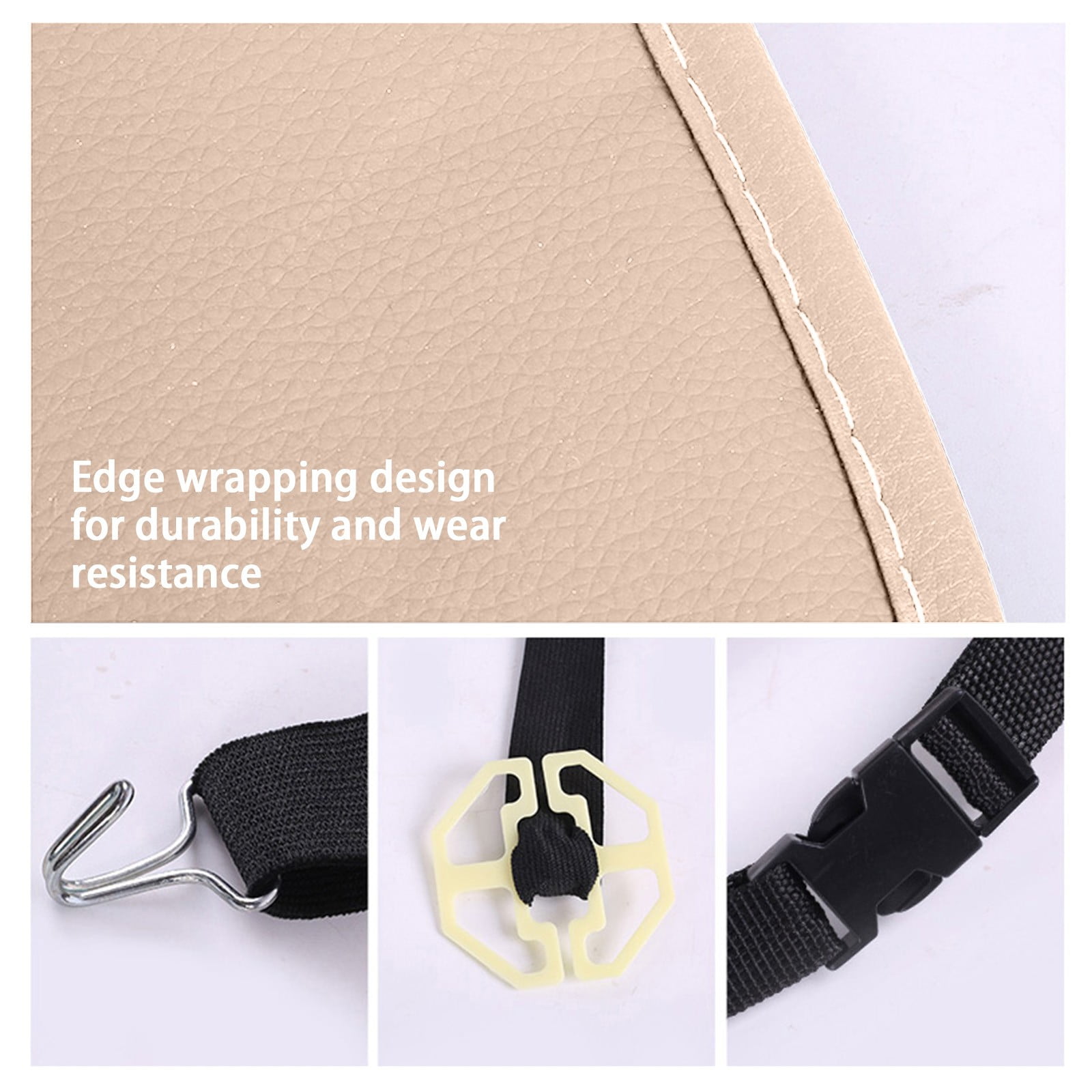 Ywbawe Leather Car Back Seat Organizer with Folding Tray, PU Material Storage Bag for SUV and Vehicle Travel, 1 Count
