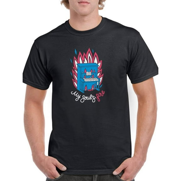 My Soul's Fire Piano T-Shirt Men -Image by Shutterstock, Male XX-Large