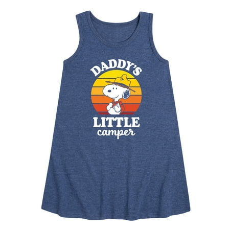 

Peanuts - Daddy s Little Camper - Toddler and Youth Girls A-line Dress