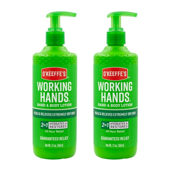O'Keeffe's Lotion pour les Mains et le Corps - 12 oz (Lot de 2) - Lotion Réparatrice, Soulage la Peau Extrêmement Sèche
