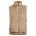 thumbnail image 6 of UJNDER Women's Outwear Vests Zip Up Sleeveless - Plush Fall Winter Warm Coat with Two Pockets Knit Vest Cropped Jacket Khaki XL, 6 of 9