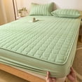 thumbnail image 4 of Ice Silk Summer Mattress Protector - Quilted Waterproof Bed Cover Set, Comfortable Nylon Spandex Topper for All Mattresses, Green, JKODE, 4 of 6