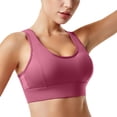 thumbnail image 2 of iHPH7 Sports Bra for Women Racerback Push Up Padded Workout Crop Tops Medium Support Yoga Bralette Athletic Fitness Gym Running Seamless Exercise Bra Activewear Hot Pink S, 2 of 6