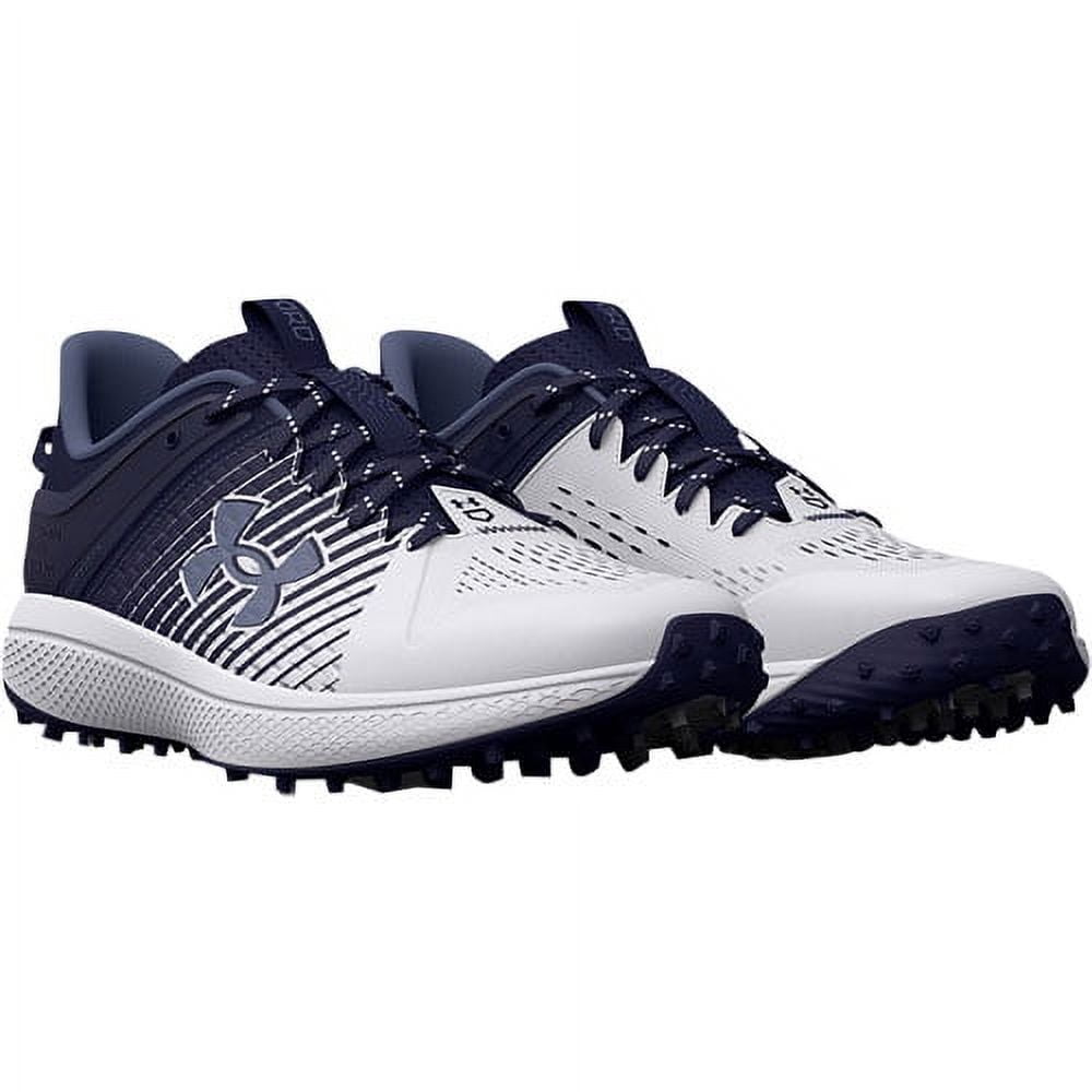 Under Armour Men's Yard Turf Low Baseball Shoe, Navy  White