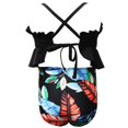 thumbnail image 4 of Girls Swimsuits Set Adjustable Belly Covered Leaf Print Bathing Suit Kids Bikini, 4 of 10