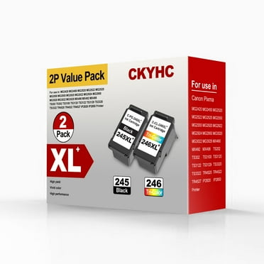 CKYHC 245XL 246XL Plus Ink Cartridge for Canon PG-245 XL CL-246 XL Higher Yield Compatible with Canon Pixma MX490 MX492 MG2522 TS3100 TS3122 TS3300 TS3322 TS3320 TR4500 TR4520 TR4522 MG2500 Printer