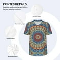 thumbnail image 5 of Fotbe Round Mandala Baseball Jersey Shirt for Men and Women, Casual Short Sleeves Button Down T-Shirt-, 5 of 9