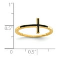 thumbnail image 3 of Sterling Silver Yellow Gold-plated Antiqued Sideways Cross Ring - Size 8, 3 of 3