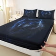 thumbnail image 4 of Manfei Jungle Animal Queen Sheets,Wild Wolf Queen Sheet Sets,Black,4 Pieces,1 Flat Sheet, 1 Fitted Sheet and 2 Pillowcases, 4 of 6