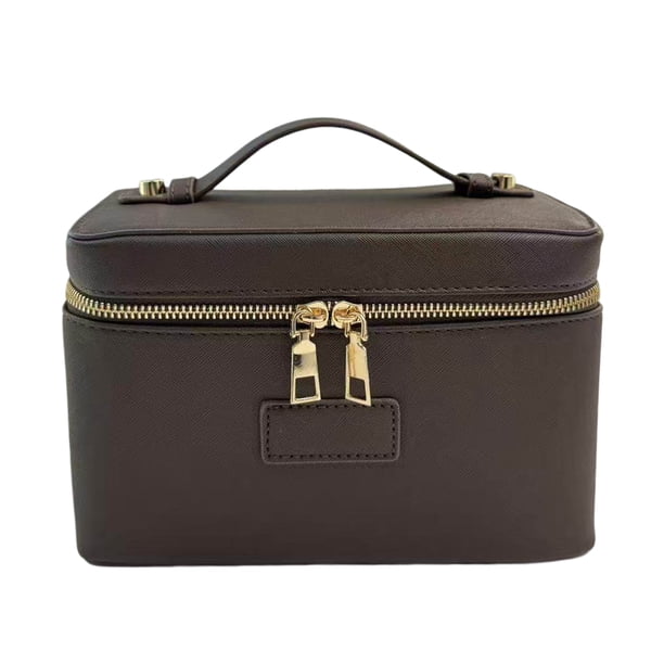 Estuche de viaje para cosméticos, organizador de maquillaje con divisor extraíble, impermeable, de piel sintética, neceser para vacaciones, para mujer