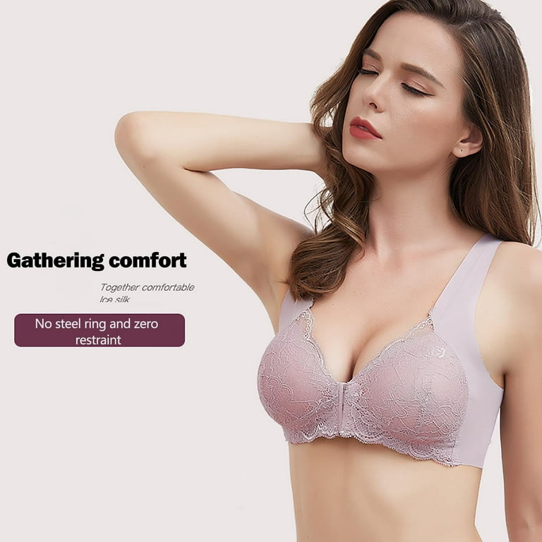 JGTDBPO Front Closure Bras For Women Plus Size Adjusted Comfortable Sport  Bras Front Snap Bras Post Surgery Vest Breathable Gathering Front Opening  Buckle Bra Wireless Minimizer Bra Everyday Bar 