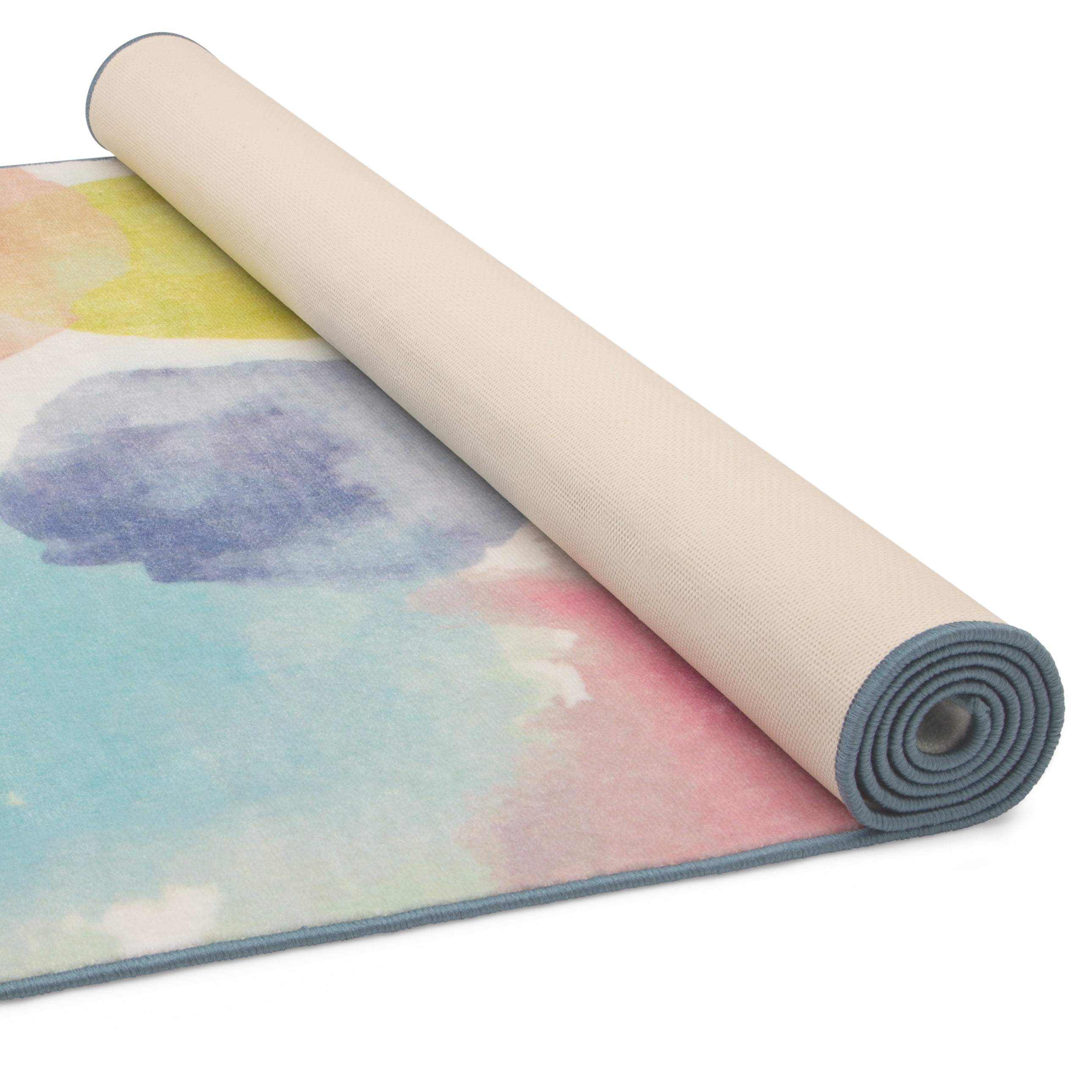 Delta Children Kids Watercolor Rectangle Area Rug, 53-Inch x 59-Inch, Multi Color