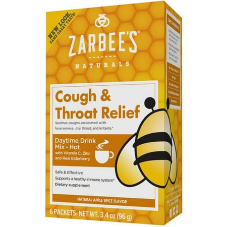 Zarbee's Day Cough Throat Apple Spice, .56 OZ Packets, 6 CT (Pack of 3)