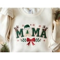 thumbnail image 2 of EMBROIDERED Mama Christmas Sweatshirt, Holiday Mom Sweater, Cozy Xmas Mama Shirt, Mom Dad Xmas Matching, Family Christmas Shirt,Coquette Mom, 2 of 5