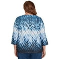 thumbnail image 2 of Alfred Dunner Womens Plus-Size Ombre Animal Skin Three Quarter Sleeve Top, 2 of 4
