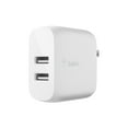 thumbnail image 2 of Belkin Dual USB-A Wall Charger (24W) + USB-A to USB-C Cable - White, 2 of 4