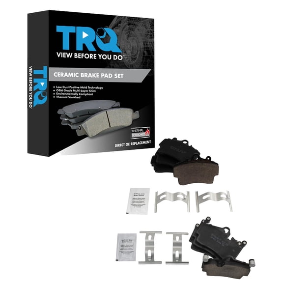 TRQ Front and Rear Brake Pad Set Ceramic Hardware Fits 2005-2008 Porsche Boxster