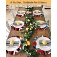 thumbnail image 4 of 13 Inch Round Placemats Set of 6, Red Black Geometric Non Slip Heat Insulation PP Table Mats, Modern Art Abstract Grey Line Washable Place Mats for Kitchen Dining Party Table Decor, 4 of 7