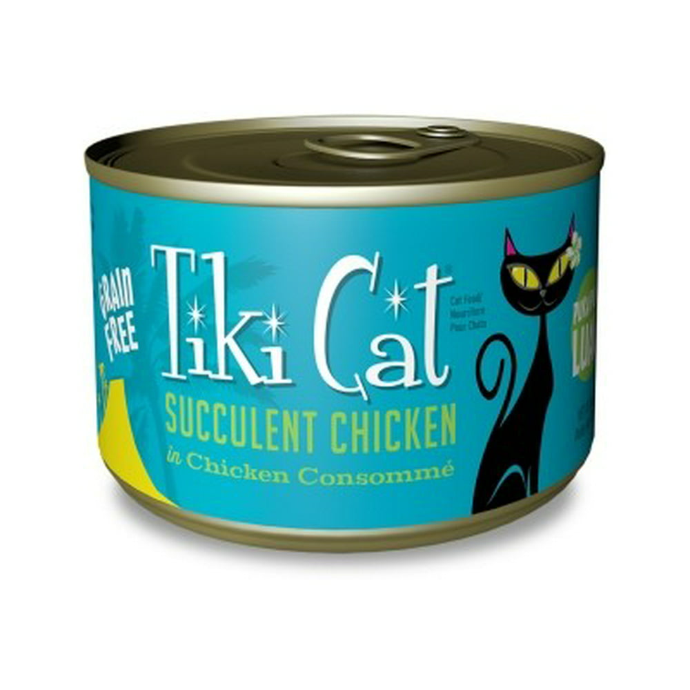 (8 Pack) Tiki Cat Puka Puka Luau Chicken Wet Cat Food, 6 oz. Cans