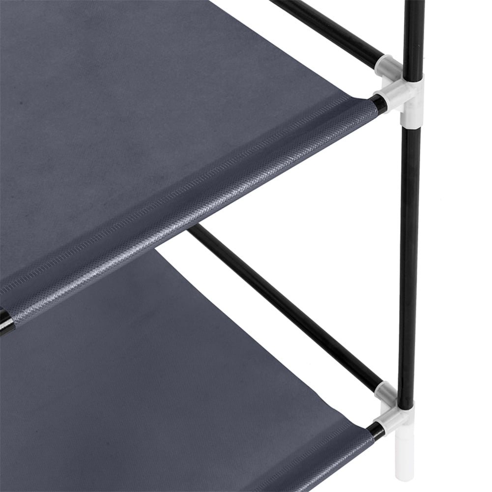 Private Jungle Portable Wardrobe Closet Storage Rack, Non-Woven High-Quality Wardrobe, Gray