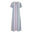 thumbnail image 4 of Robes pour Femmes 2024 Été Surdimensionné Décontracté Manches Courtes Col en V Robe Imprimée Robe Ample 50 % de Réduction!, 4 of 5