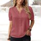 thumbnail image 4 of Camisa de manga corta para mujer,Camisa de manga corta para mujer Camisa de manga corta con cuello en V para mujer Camisa de manga corta de encaje para mujer Rendimiento confiable, 4 of 6