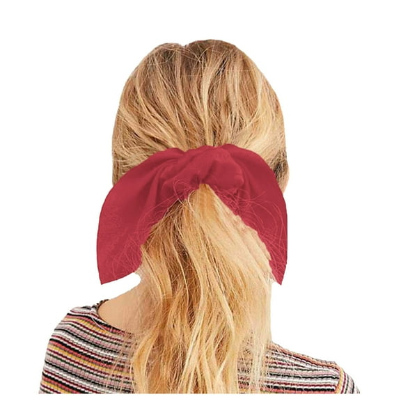 Satin Hair Scrunchies for Women BWASD Elastic Bow Knot Hair Ties No Damage & Non Slip Solid Color Cotton Hair Accessories Daily Wear Outdoor Outfit