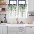 thumbnail image 1 of Green Eucalyptus Branches Kitchen Curtains Short 45 Inch Length, Spring Botanical Leaves Vines Grommet Top Bedroom Living Room Curtains, Light Filtering Cafe Curtain Drapes 2 Panels Set 84''x45'', 1 of 7