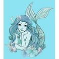 thumbnail image 2 of Girl's The Little Mermaid Blue Ariel Portrait Graphic Cropped T-Shirt Blue X Large, 2 of 3